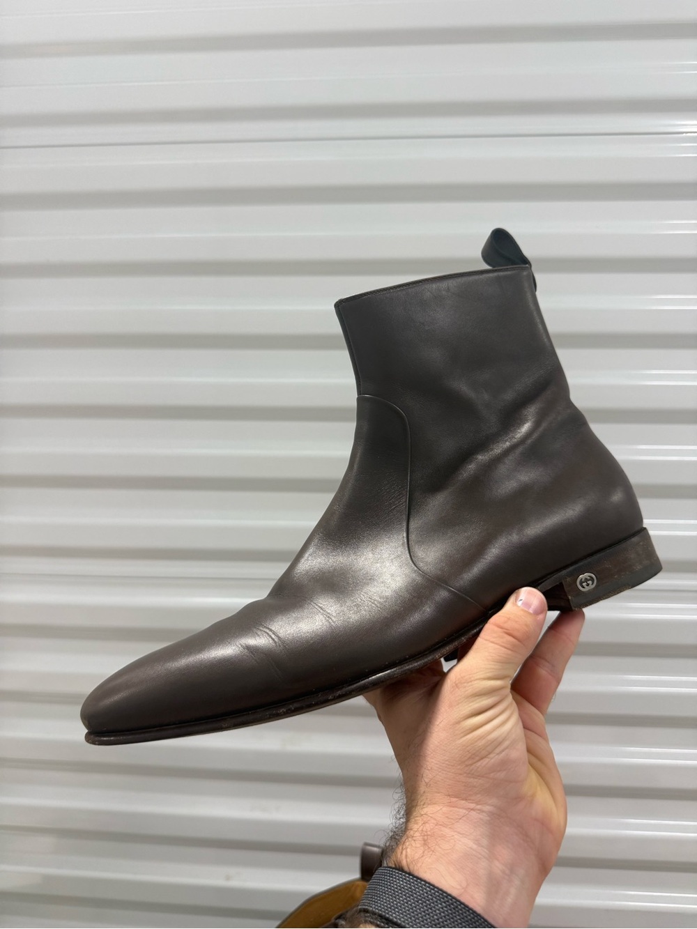 Gucci Interlocking G Logo Chelsea Leather Boots Men's Size: 10